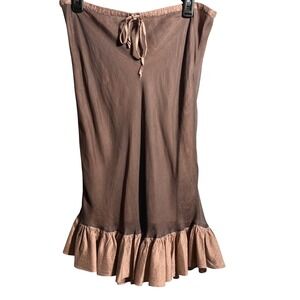 Heyne Bogut Silk Ruffle Hem Strapless Mini Dress Fairy Grunge Y2K Balletcore 2